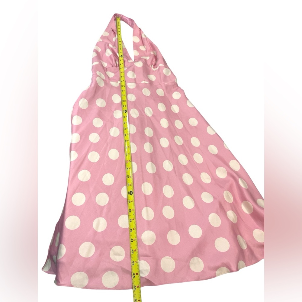 NWT Laundry By Shelli Segal Pink Silk Retro Polka Dot Dress Coquette Soft Girl - Picture 9 of 10